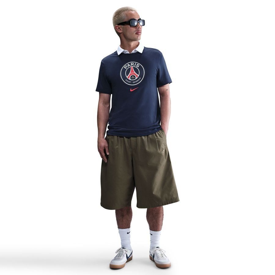 Paris Saint Germain T-Shirt Crest - Midnight Navy - Men's-SoccerKits Hub | Buy Soccer Jerseys Online